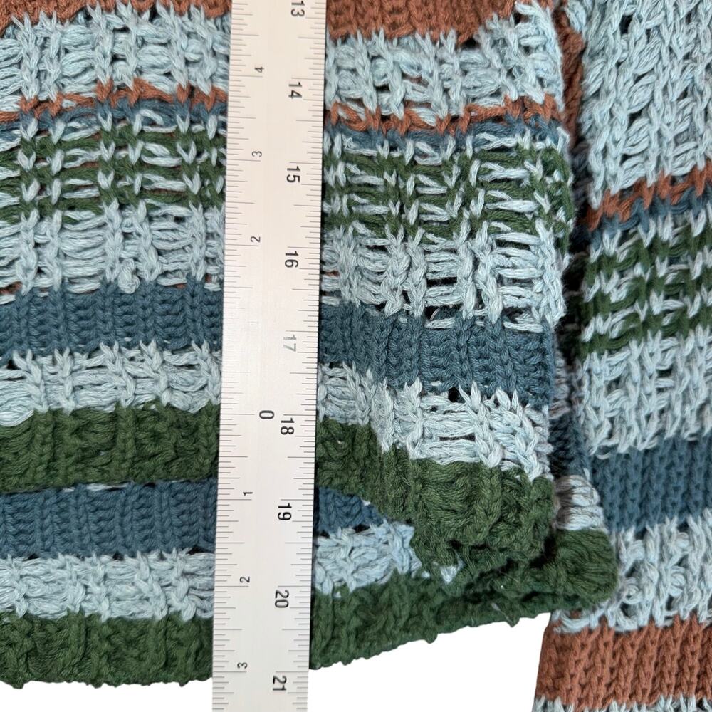 Urban Outfitters Striped Open Knit Cropped Sweater - Size Small boho beach - Picture 5 of 8